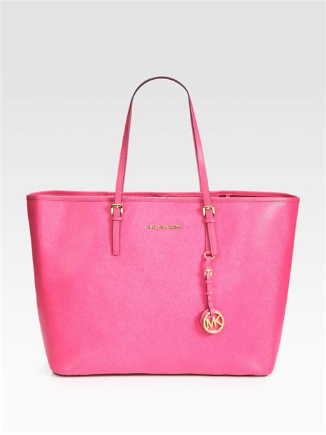 mk pink tote bag.